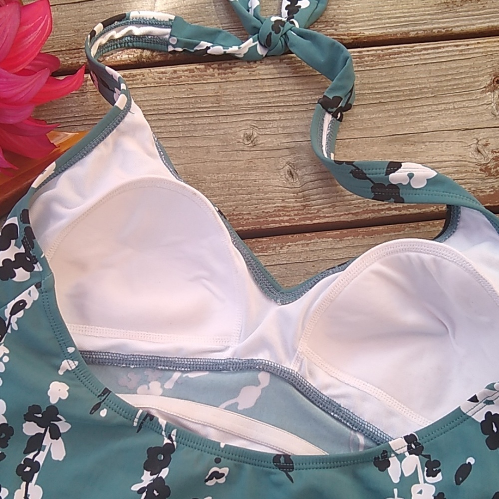 ❤️SOLD!❤️ Merona Turquoise Floral Tankini - Picture 4 of 6